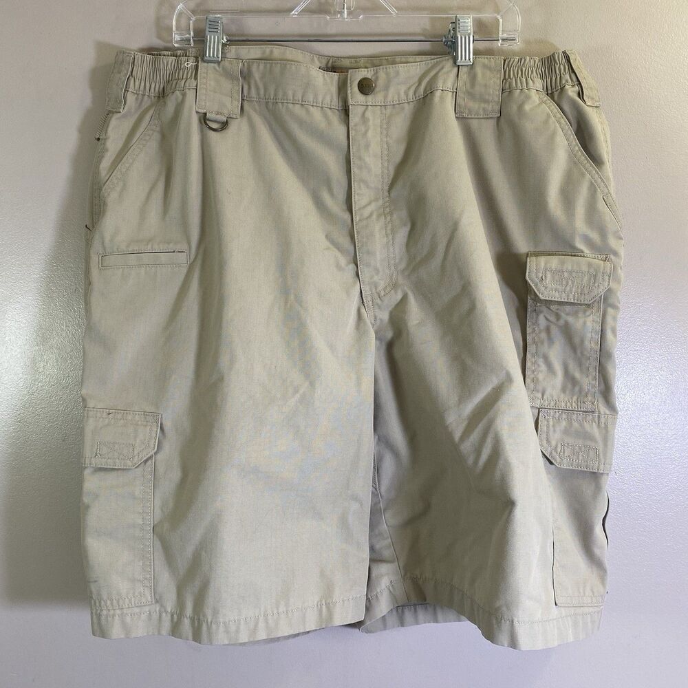 5.11 Tactical Mens Taclite Pro 11" Shorts 42  TDU Khaki Cargo Ripstop 73308-162